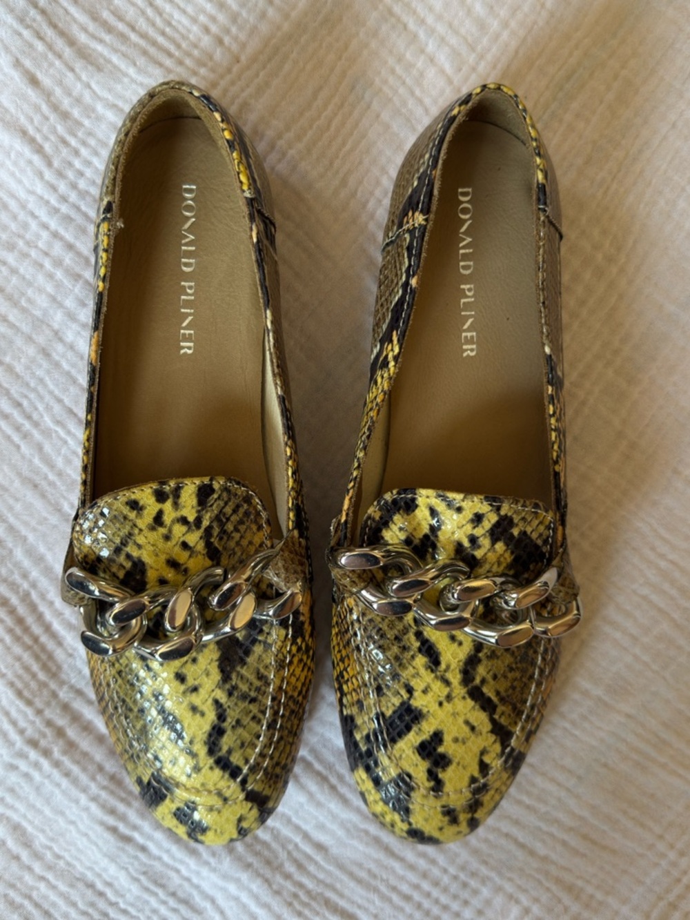 Donald Pliner Leather Snake Embossed Nolin Loafers - Picture 9 of 16